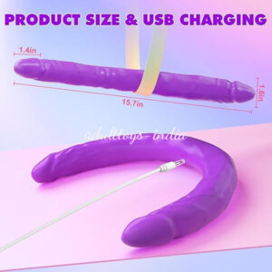 15.7 Inches Double Ended wireless Remote Control Vibrating Penis Dildo For Lesbian