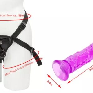 1 Set Penis Strap On Harness Dildo Kit Purple