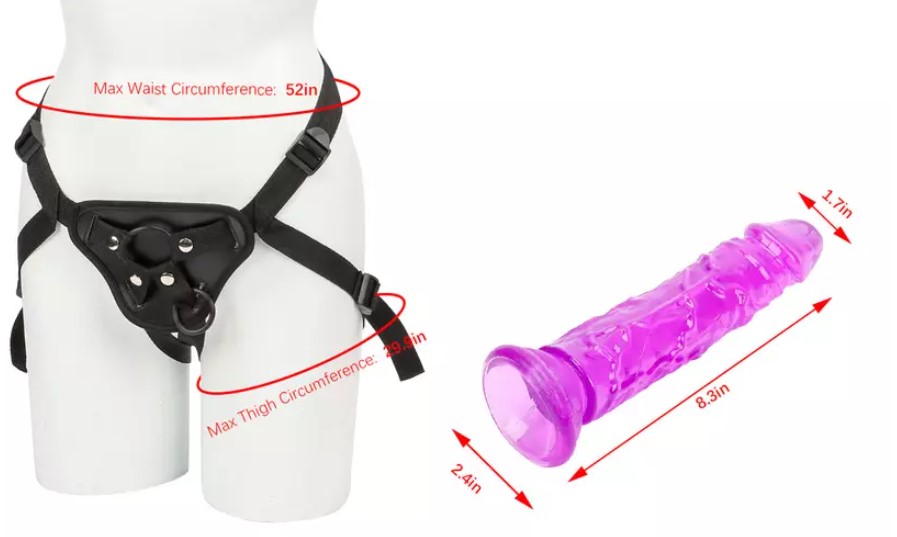 1 Set Penis Strap On Harness Dildo Kit Purple - Image 4