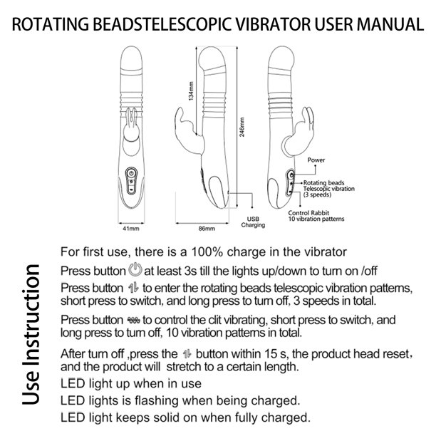 Thrusting Dildo Rabbit Vibrator For Women Sex Toys India - Image 3