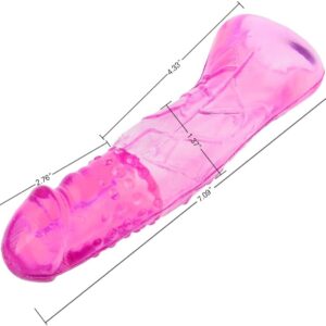 18cm Reusable Crystal Penis extender sleeve For Men -Pink