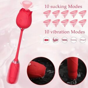 Red Rose Sex Toy Sucking Vibrating Egg Clit Suck Toy For Women