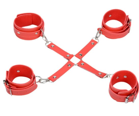 BDSM Sex Bondage Restraint Bondage Fetish Slave Handcuffs Ankle Cuffs For Couples | Red - Image 3