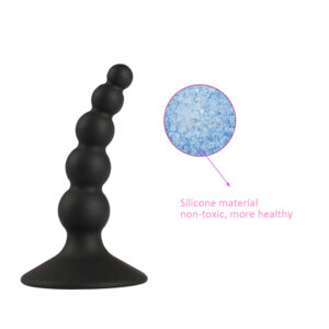 10 Cm 100% Waterproof Anal Plug Prostate Massage Black 5 Beads Sex Toys for Men