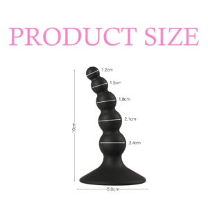 10 Cm 100% Waterproof Anal Plug Prostate Massage Black 5 Beads Sex Toys for Men