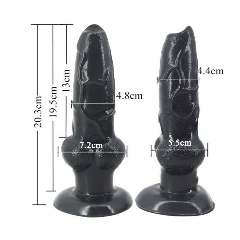 Large Wolf Knotted Realisitc Dog Animal Penis Dildo | Black - Image 6