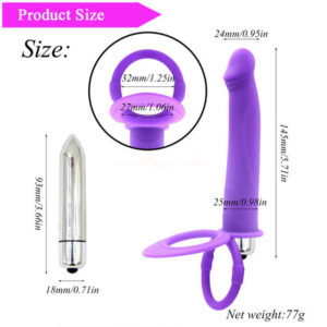 Purple Dildo Vibration With Ring Double Penetration Strapon Anal Dildo India