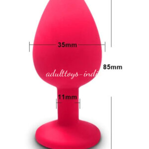 Small Pleasure Dimond Jeweled Silicone Butt Plug Red