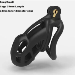 Black Penis Lock Cobra Chastity Cage-Small