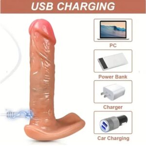 6 Inches Beginners Wearable Remote Control Vibrating Panties with 9 Clitoral Vibration Heating Thrusting Dildo Vibrator