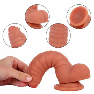 Realistic Flesh Dragon Dildo Ribbed 7.08 Inches India