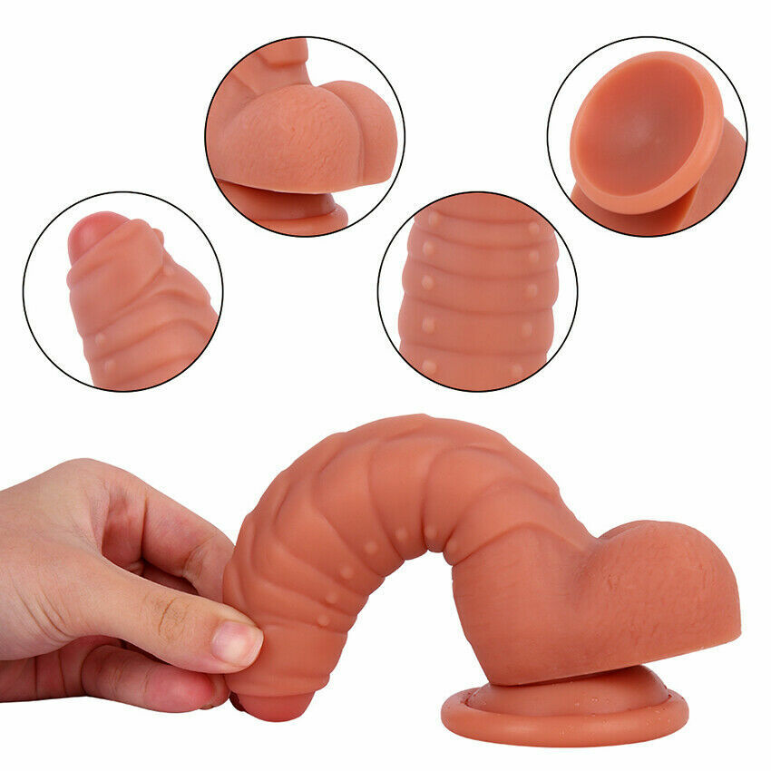 Realistic Flesh Dragon Dildo Ribbed 7.08 Inches India - Image 4