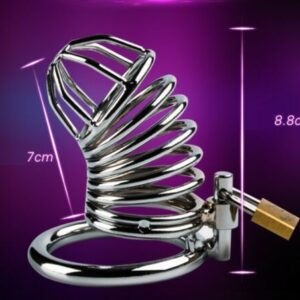 Silver Male Chastity Lock Stainless Steel CB Metal Penis Restraint Steel Cage
