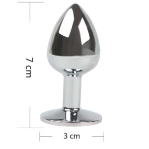 Unisex Steel Pink Jeweled Beginners Butt Plug Small Size