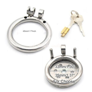 Small Stainless Steel Flat Chastity Device For Men