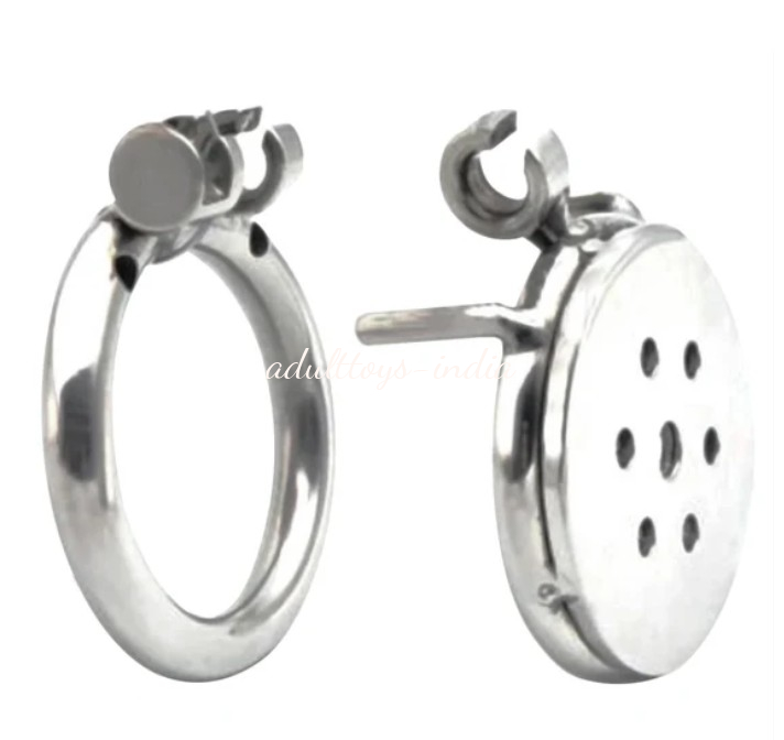 Small Stainless Steel Flat Chastity Device For Men - Image 3