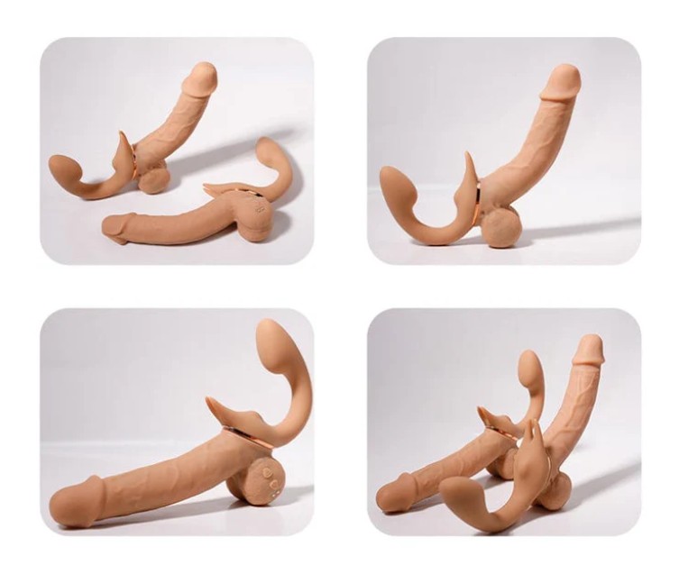 Dual Ended Strapless Dildos For Lesbian Sex Machine Clitoris Vibrator India - Image 5