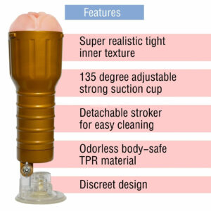 High grade Silicone Male Aircraft Cup Golden Male Masturbators Soft Realistic Pussy Suction Cup