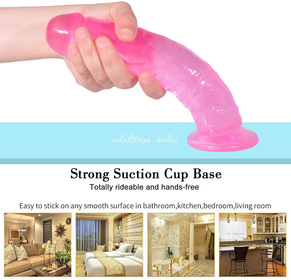 Pink Jelly No Testicle Realistic Strong Suction With Jelly Anal Dildo - Image 3