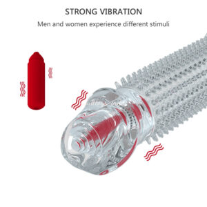New Full Dotted Penis Extender Sleeve Vibrator Condom For Men