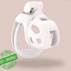 White Super Mini Cobra Double Cuff Chastity Cage Kit For Men