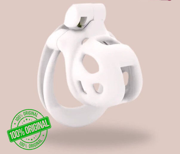 White Super Mini Cobra Double Cuff Chastity Cage Kit For Men
