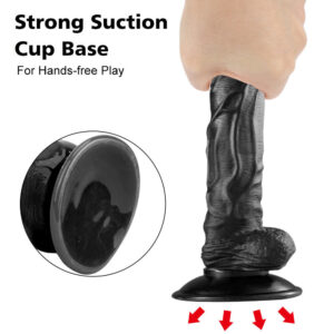 10 Inch Ultra Realistic Black Dildo With Suction Cup Pure Silicone Dildo For Women