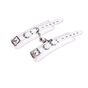 White PU Leather Handcuffs Wrist Restraint