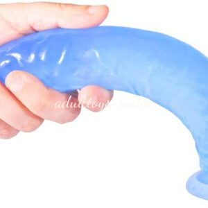 Blue Jelly Realistic Big Penis No Testicle With Suction Cup
