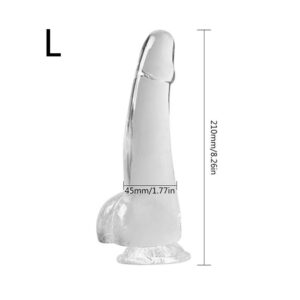 Realistic Crystal Cock Jelly Penis Dildo With Suction Cup For Women