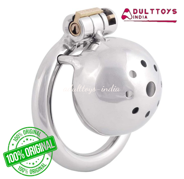 Metal Chastity Device Male Comfortable Virginity Lock Chastity Belt with Small Cage (1.77 inch / 45mm)