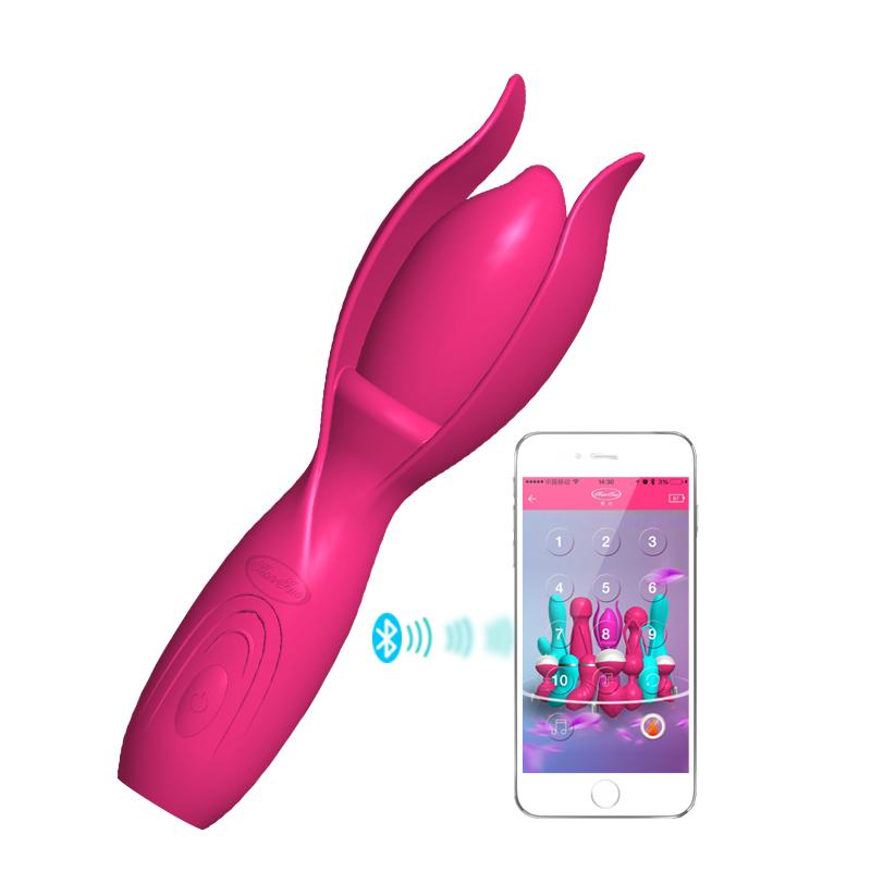 APP Control Lotus Wand Vibrating Rechargeable Massager Tani APP Base Smart Sex toy - Image 2