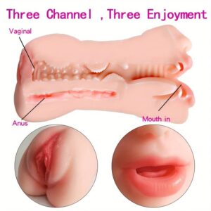 1-in-3 Realistic Oral Vagina Anal Pocket Pussy Men Masturbator