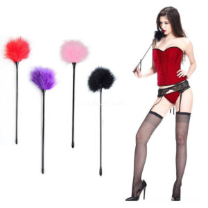 Flirt Clit Tickler Whip Bird Feather Flogger Black