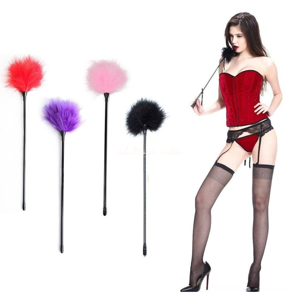 Flirt Clit Tickler Whip Bird Feather Flogger Black - Image 2