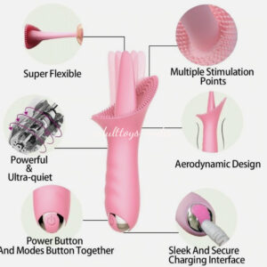 10 Vibe Modes Tongue Licking Vibrator Clit Vagina Anal Oral Sex G Spot Stimulator For Women