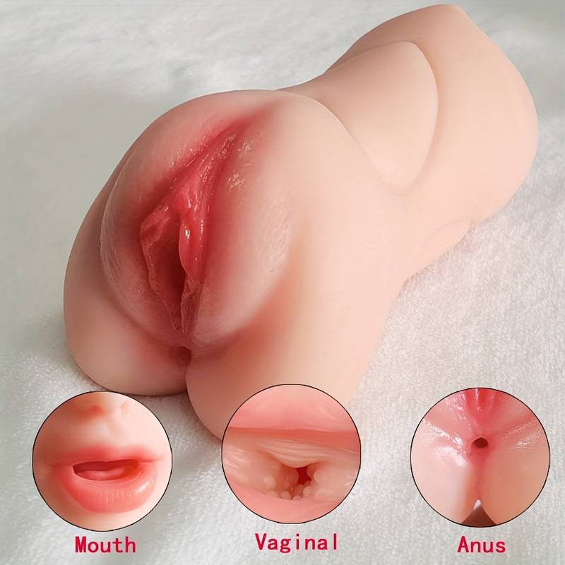 1-in-3 Realistic Oral Vagina Anal Pocket Pussy Men Masturbator - Image 2