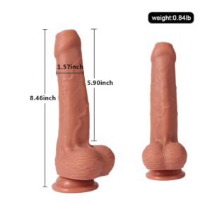 Foreskin Uncut Dual Layered Silicone Realistic Penis Dildo 8 inches