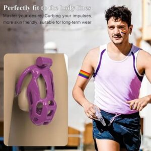 Purple King Cobra 3D Printed Small Chastity Kit With Pink Urethral Catheter