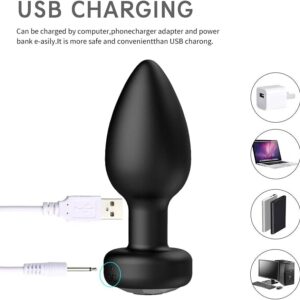 Remote Control With Black Anal Vibrating Butt Plug