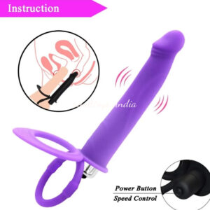 Purple Dildo Vibration With Ring Double Penetration Strapon Anal Dildo India