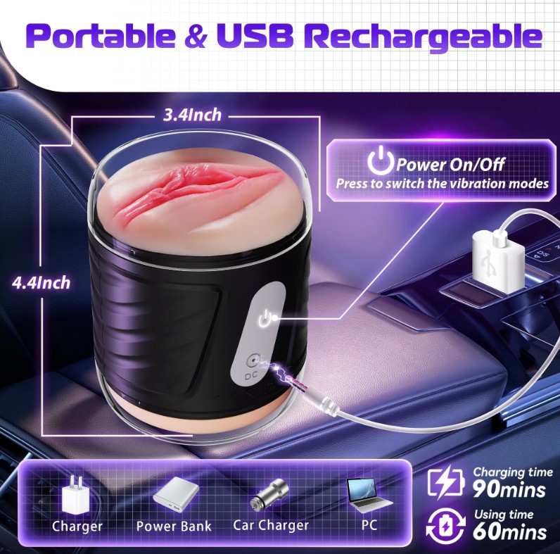 New 2 in 1 vibrating Open-Ended Male masturbation and penile trainer sex Toy India - Image 5