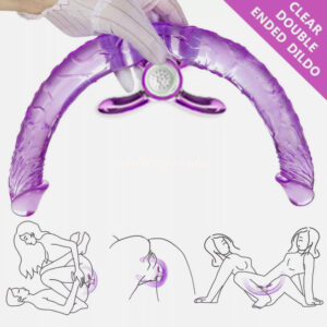 Double Ended Jelly Vibrating Dildo Long Dong Dual Penetration Anal Sex Men and Women and Lesbian