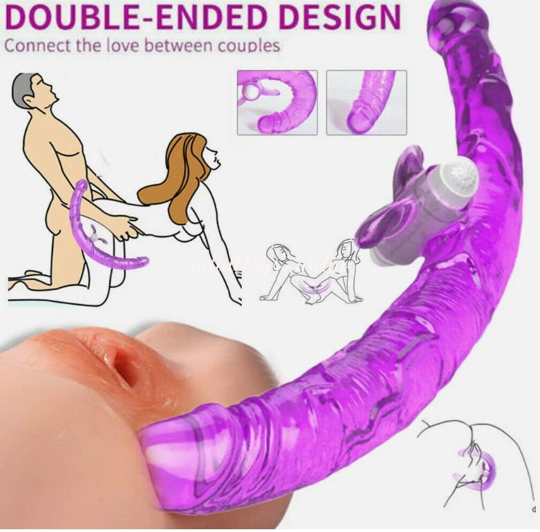 Double Ended Jelly Vibrating Dildo Long Dong Dual Penetration Anal Sex Men and Women and Lesbian - Image 5