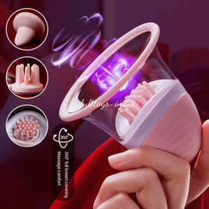 1 Piece Woman Breast Enlarger 3-head Nipple Sucker Stimulation Massager Pump Pink