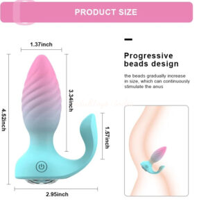 2 in1 Anal Buttplug Remote Control Vibrator Clitoris Stimulator with 10 Vibrating Frequency