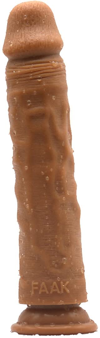 9.5 Inch Big FAAK Premium Liquid Silicone Dual Density Dildo | Choco Brown - Image 2