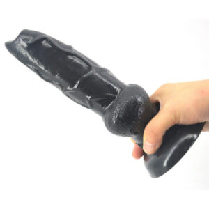 Large Wolf Knotted Realisitc Dog Animal Penis Dildo | Black