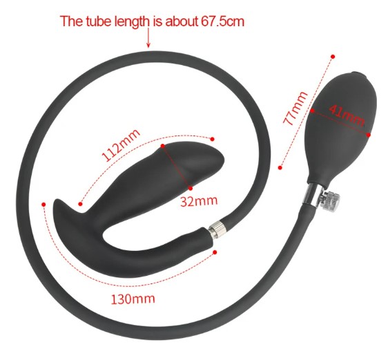 Double layer liquid silicone Black Inflatable anal plug Premium Quality - Image 7