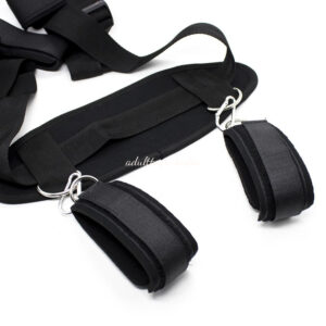Black Adjustable Bondage Slave Restraint Kits 4 Way Handcuffs Ankle Binding For Women